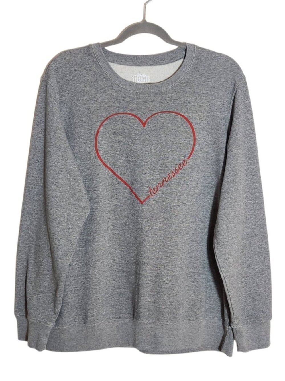 Home Free Womens Gray Tennessee Heart Graphic Sweatshirt Size XL